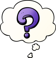 cartoon question mark and thought bubble in smooth gradient style png