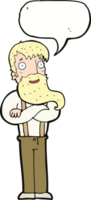 cartoon bearded hipster man with speech bubble png