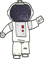 dessin animé doodle astronaute marchant png