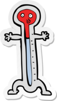 sticker of a cartoon thermometer png