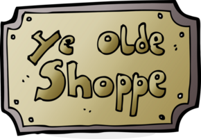 cartoon old fake shop sign png