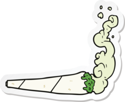 sticker of a cartoon marijuana joint png