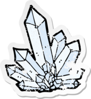 retro distressed sticker of a cartoon crystals png