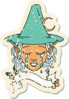 sad elf mage character face illustration png