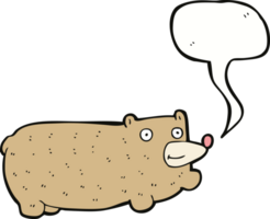 funny cartoon bear with speech bubble png