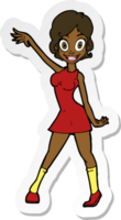 sticker of a cartoon party girl png