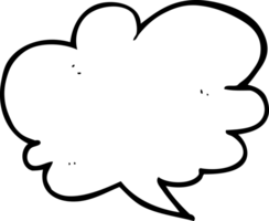 bolha de fala de desenho animado preto e branco png