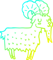 cold gradient line drawing cartoon goat png