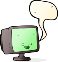 cartoon computer screen with speech bubble png