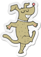 sticker of a cartoon dancing dog png