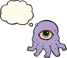 cartoon alien head with thought bubble png