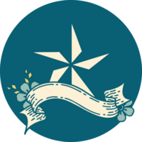 icon with banner of a star png