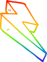 rayo de fuego de dibujos animados de dibujo de línea de gradiente de arco iris png