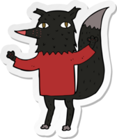 adesivo de um lobo de desenho animado png