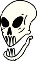cartoon doodle of a skull head png