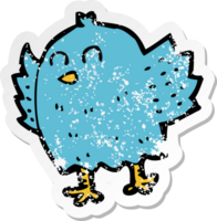 retro distressed sticker of a cartoon bird png