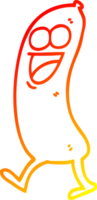 varm gradient linjeteckning glad tecknad korv png