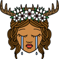 crying human druid illustration png