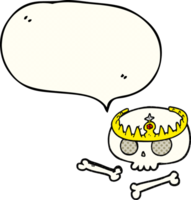 comic book speech bubble cartoon skull wearing tiara png