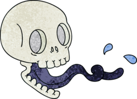 quirky hand drawn cartoon skull png