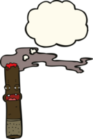 Cartoon-Zigarrenfigur mit Gedankenblase png