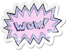 Retro-Distressed-Aufkleber einer Cartoon-Wow-Explosion png