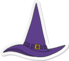 adesivo di un cappello da strega cartone animato png