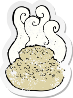retro distressed sticker of a hot bread png