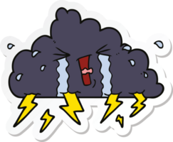 sticker of a cartoon thundercloud png