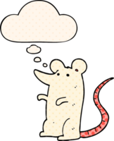 cartoon rat and thought bubble in comic book style png