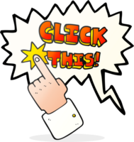 speech bubble cartoon click this symbol with hand png