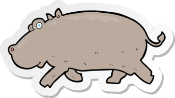 pegatina de un hipopótamo de dibujos animados png