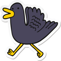 sticker of a cartoon duck running png