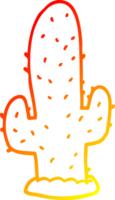 warme gradiënt lijntekening cartoon cactus png