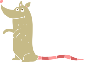 egale kleurenillustratie van een cartoonrat png