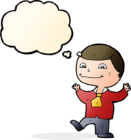 cartoon happy boy with thought bubble png