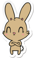 adesivo di un simpatico coniglio cartone animato png