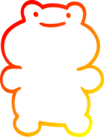 ligne de gradient chaud dessinant une grenouille de dessin animé png