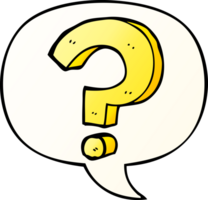 cartoon question mark and speech bubble in smooth gradient style png