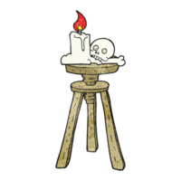 textured cartoon spooky skull and candle png