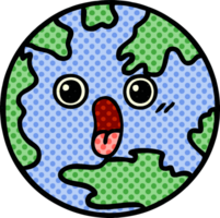 serietidning stil tecknad planet jorden png