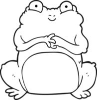 black and white cartoon funny frog png