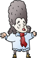 cartoon doodle man in wig png