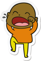 sticker of a cartoon shouting bald man png