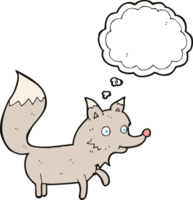 cartoon wolf cub with thought bubble png