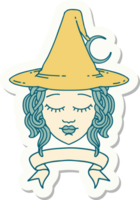 human witch character with banner sticker png