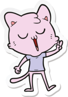 sticker of a cartoon cat singing png