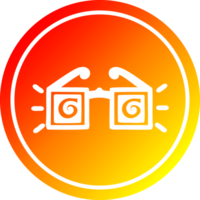 spécifications de rayons x circulaires dans le spectre de gradient chaud png