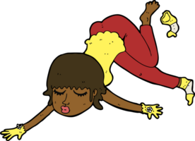 cartoon woman floating png