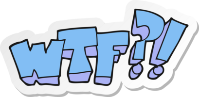 adesivo de um símbolo wtf de desenho animado png